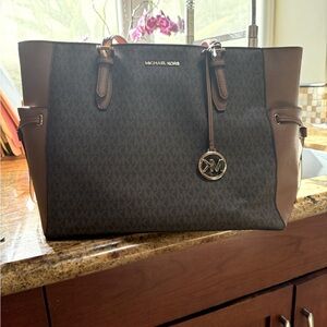 Michael Kors Black and Brown Tote Bag